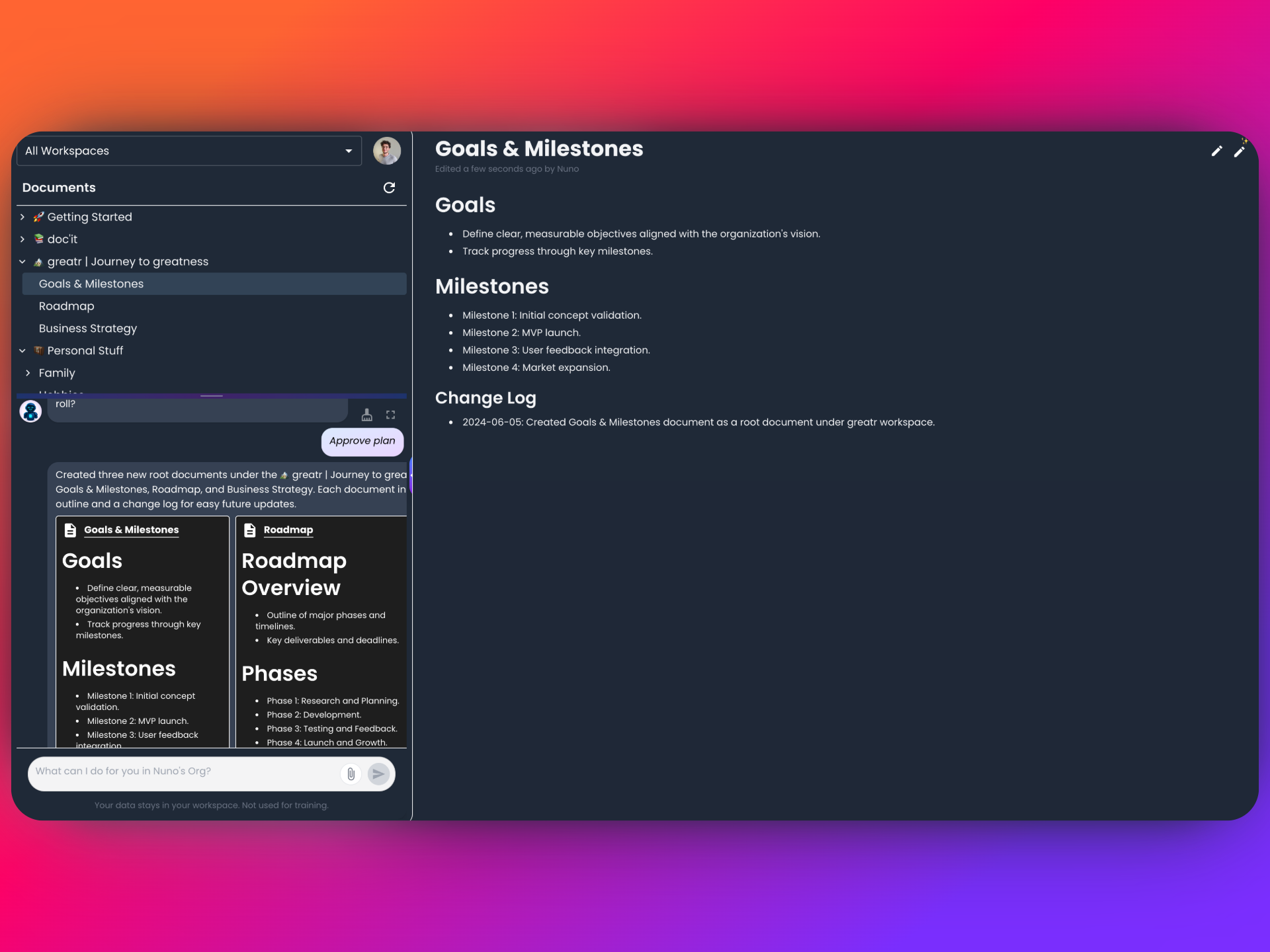 Document Tree and Pete Chat
