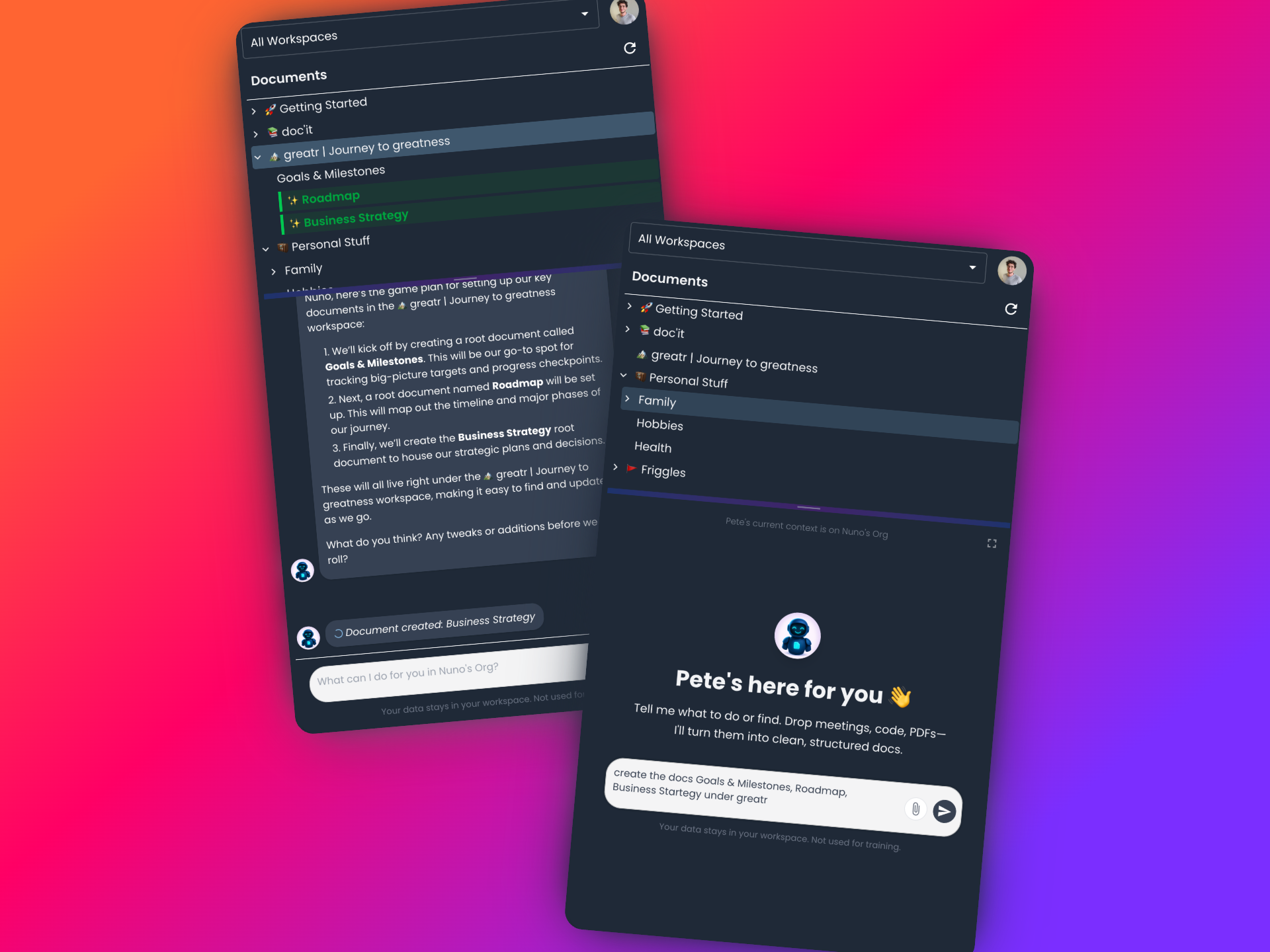 Auto-update and Pete Chat