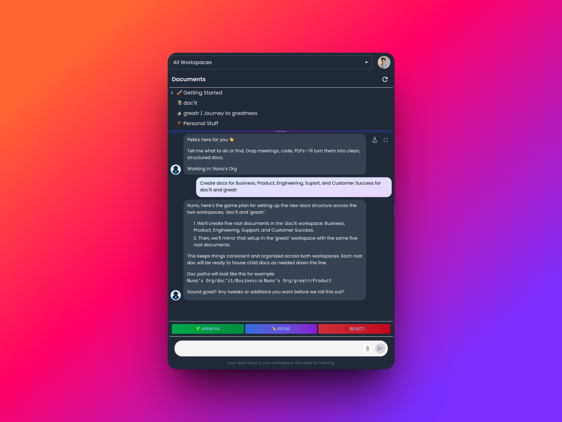 Plan Refinement Interface